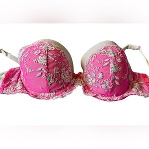 Victoria’s Secret Y2K Dream Angels Lined Demi Push-up Bra Hot Pink Size 34 D